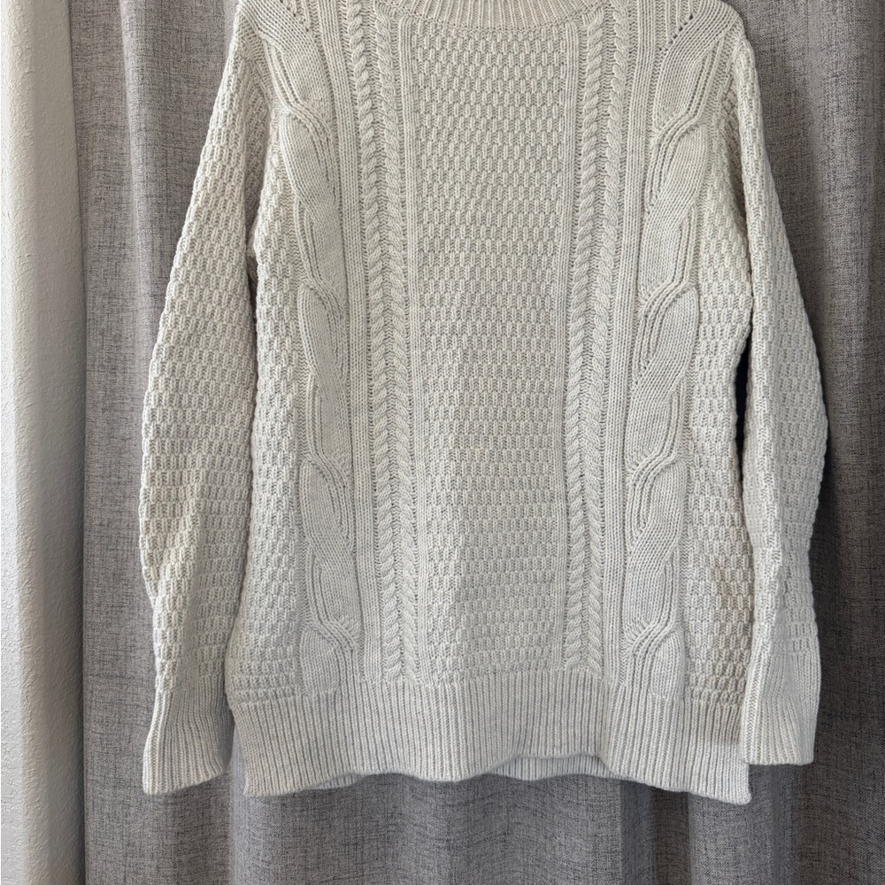 GAP Cream Cable Knit Turtleneck Sweater